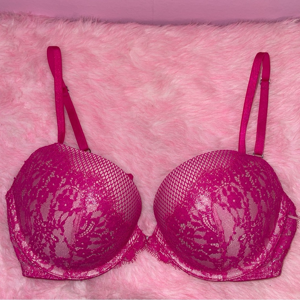 Vintage Y2K Victoria’s Secret bra floral fairy Victorian lolita lace pink 36C